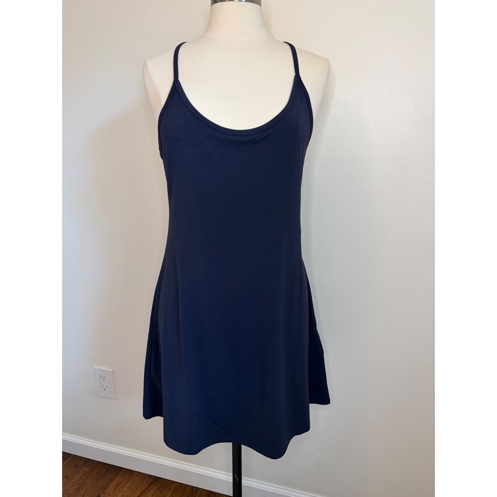 Quince Ultra-Form Active Dress Deep Navy Blue Athletic Mini Stretch L NEW Tennis